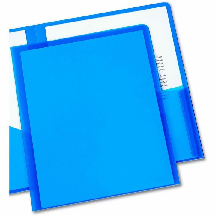 Image of Avery® Plastic Two-Pocket Folder, 20-Sheet Capacity, 11 X 8.5, Translucent Blue