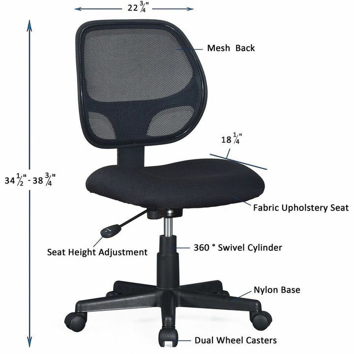 Image of Lorell Multi Task Chair, 23-1/4"x25-1/2"x39", Black
