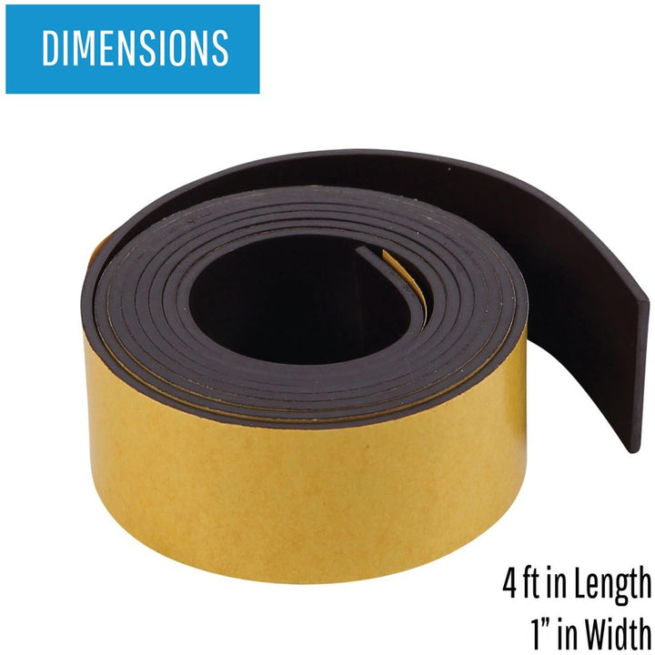 Image of Bi-silque Magnetic Adhesive Roll, 1"x4', Black