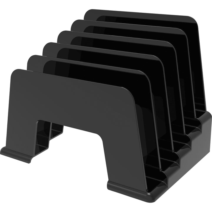 Image of deflecto® Small Inclined File Sorter, 5 Compartment, Black