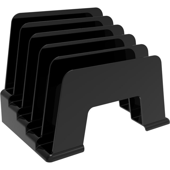 Image of deflecto® Small Inclined File Sorter, 5 Compartment, Black