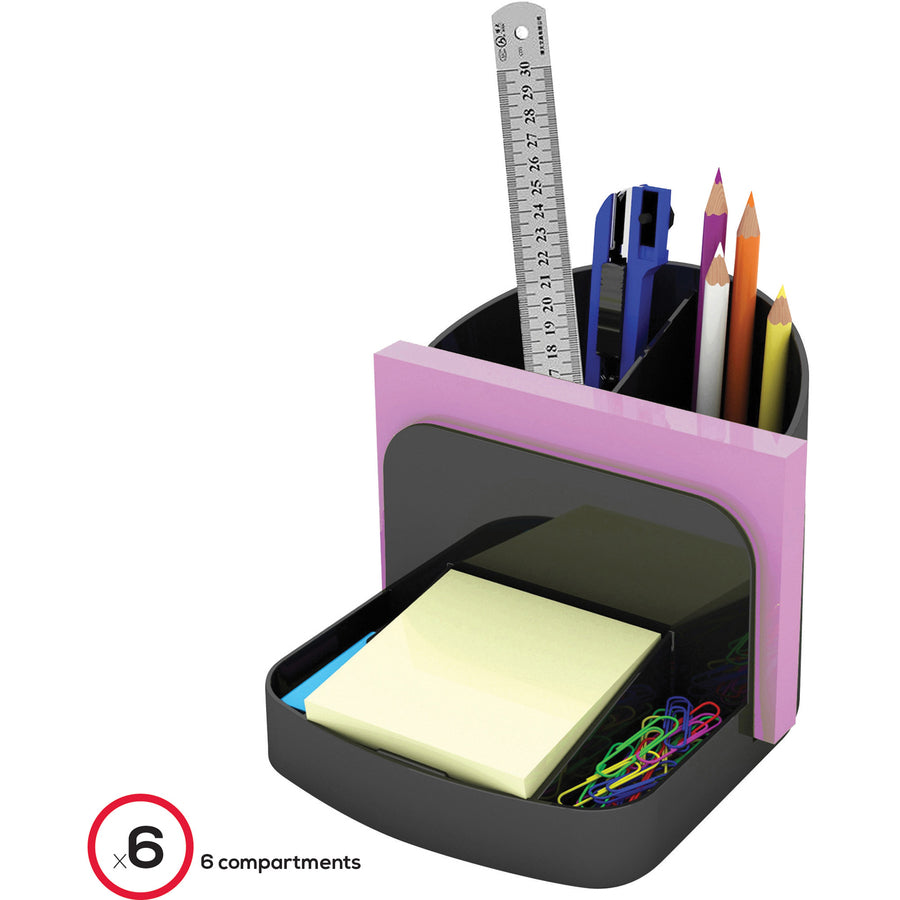 Image of deflecto® Desk Organizer, 5-3/8"Wx6-3/4"Dx5"H, Black