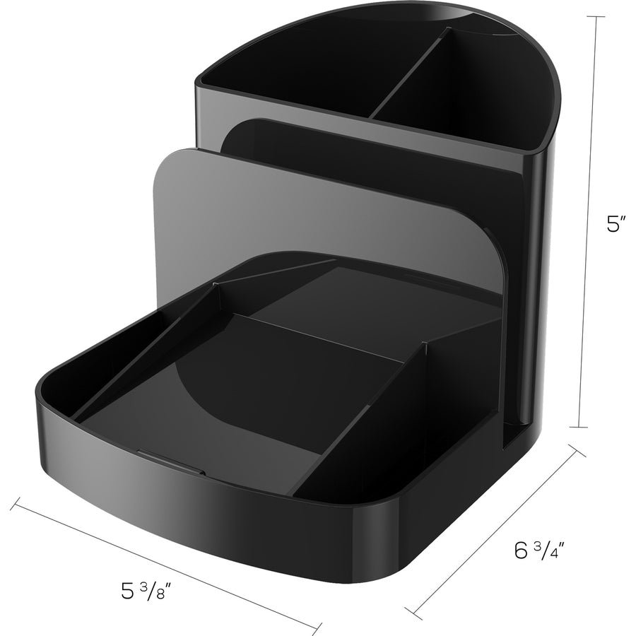 Image of deflecto® Desk Organizer, 5-3/8"Wx6-3/4"Dx5"H, Black