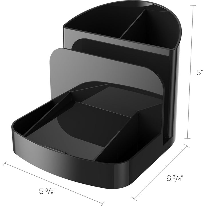 Image of deflecto® Desk Organizer, 5-3/8"Wx6-3/4"Dx5"H, Black
