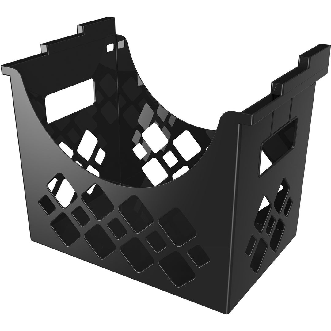 Image of deflecto® Hanging File Holder, 3 Compartments, 9.6"x8.5"x13.25", Black