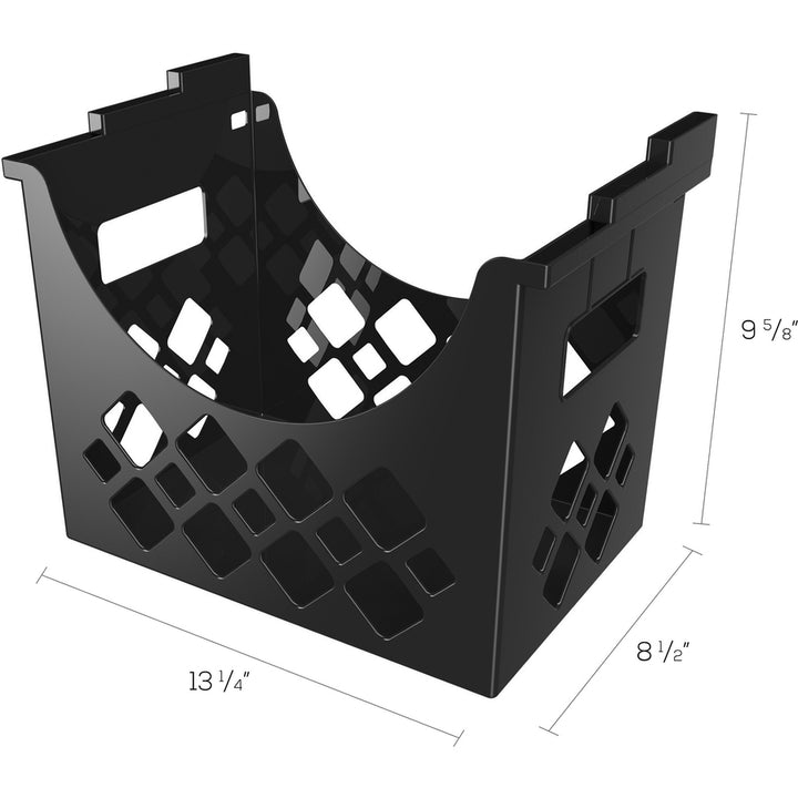Image of deflecto® Hanging File Holder, 3 Compartments, 9.6"x8.5"x13.25", Black