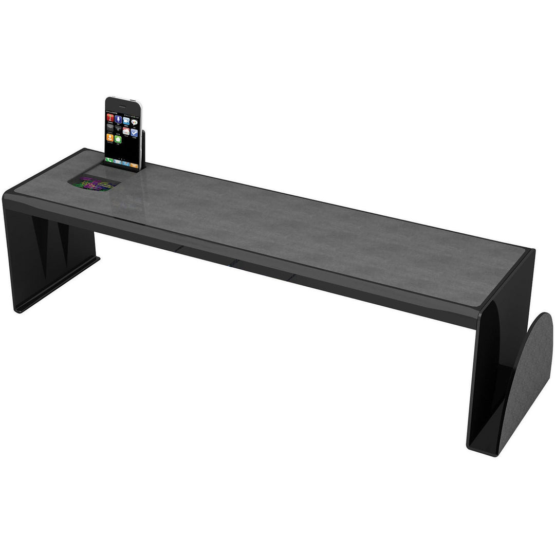 Image of deflecto® Heavy-Duty Desk Shelf, 6.75"x7"x25.63", Black
