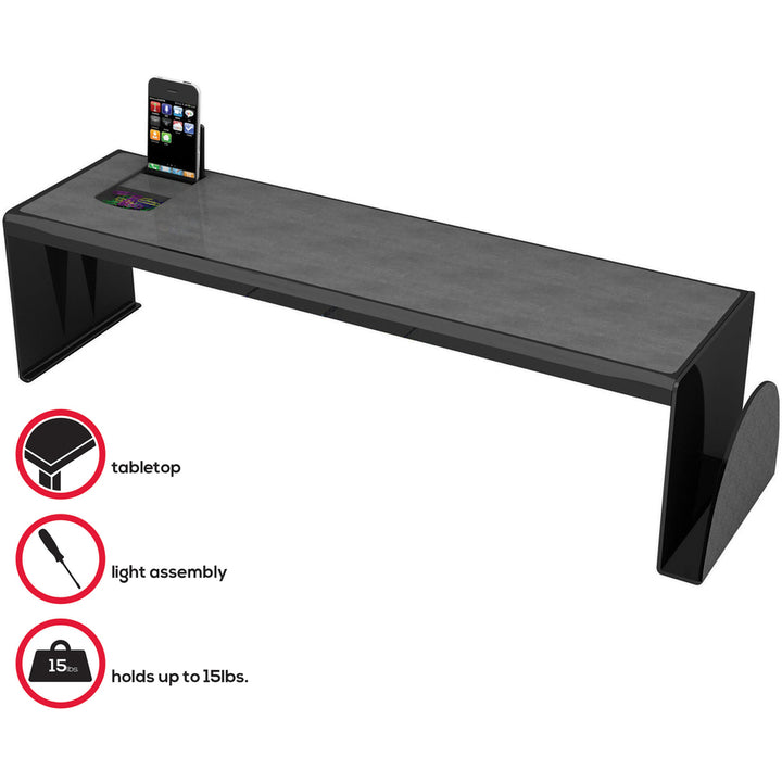 Image of deflecto® Heavy-Duty Desk Shelf, 6.75"x7"x25.63", Black