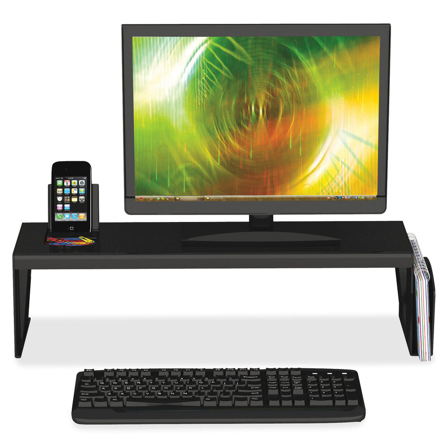 Image of deflecto® Heavy-Duty Desk Shelf, 6.75"x7"x25.63", Black