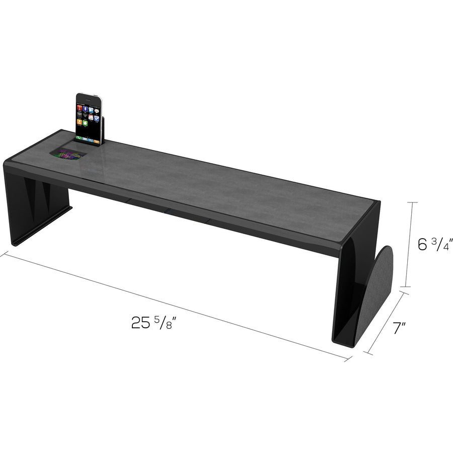 Image of deflecto® Heavy-Duty Desk Shelf, 6.75"x7"x25.63", Black