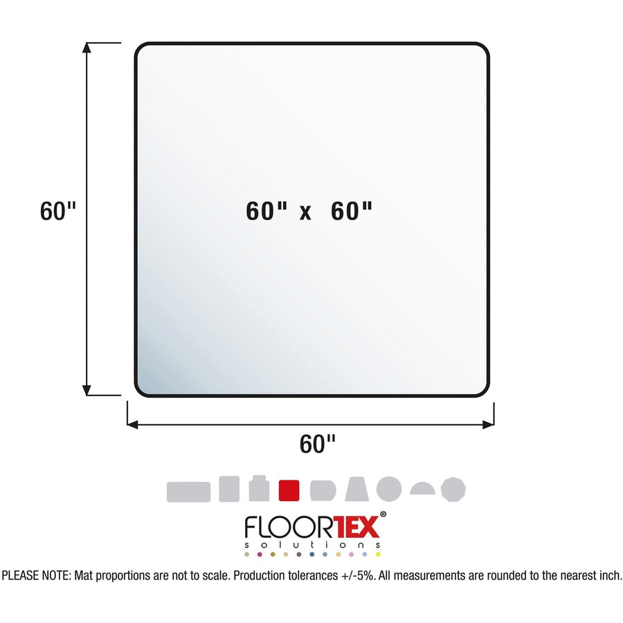 Image of Floortex® Cleartex Ultimat XXL Polycarbonate Square General Office Mat for Carpets, 60 x 60, Clear