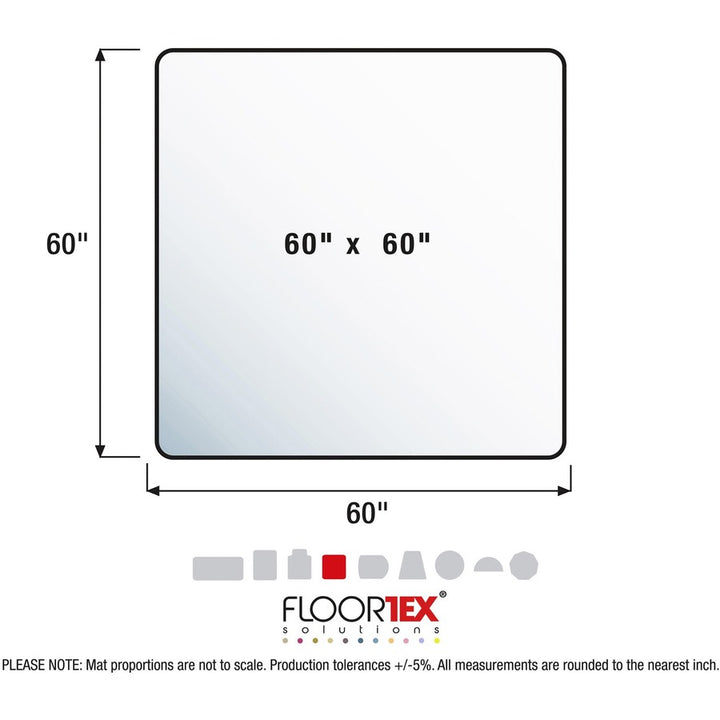 Image of Floortex® Cleartex Ultimat XXL Polycarbonate Square General Office Mat for Carpets, 60 x 60, Clear