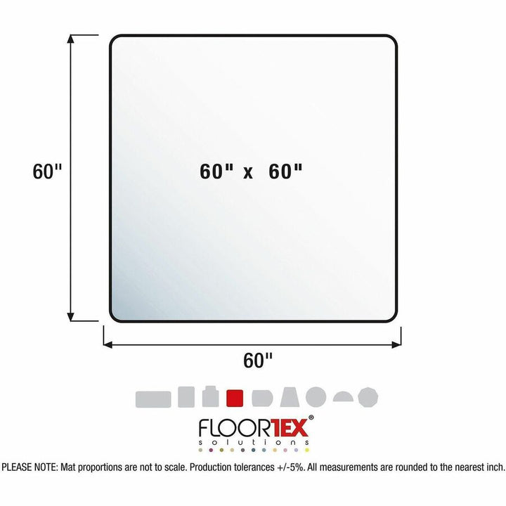 Image of Floortex® Cleartex Ultimat XXL Polycarbonate Square General Office Mat for Carpets, 60 x 60, Clear