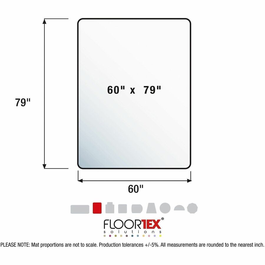 Image of Floortex® Cleartex Ultimat XXL Polycarb Square Office Mat for Carpets, 60" w x 79" l, Clear