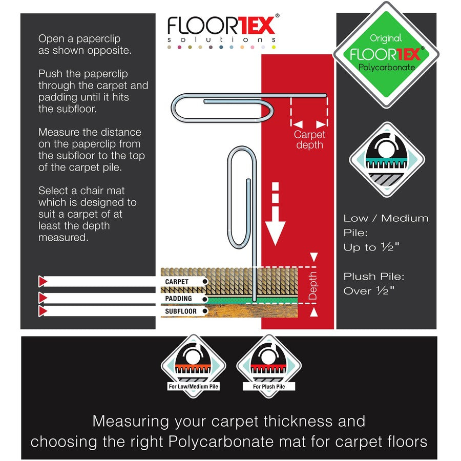 Image of Floortex® Floor Protection Chairmat, XXL, 60"x118", Clear