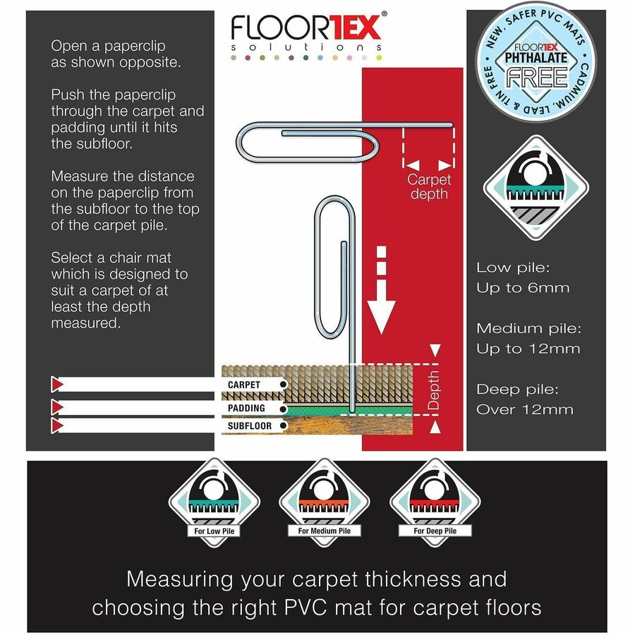 Image of Floortex® Anti-Static Chairmat, Rect,48"x60", Clear