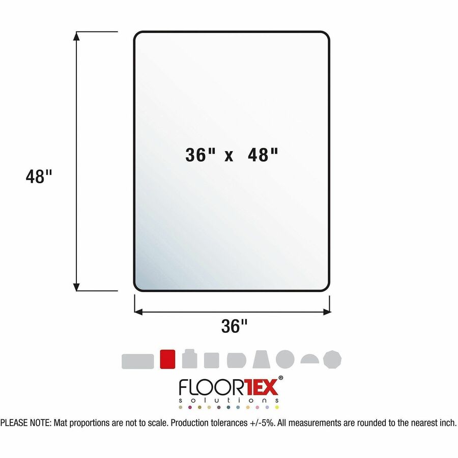 Image of Floortex® Eco-friendly Chairmat, Rectangle, 36"x48", Clear