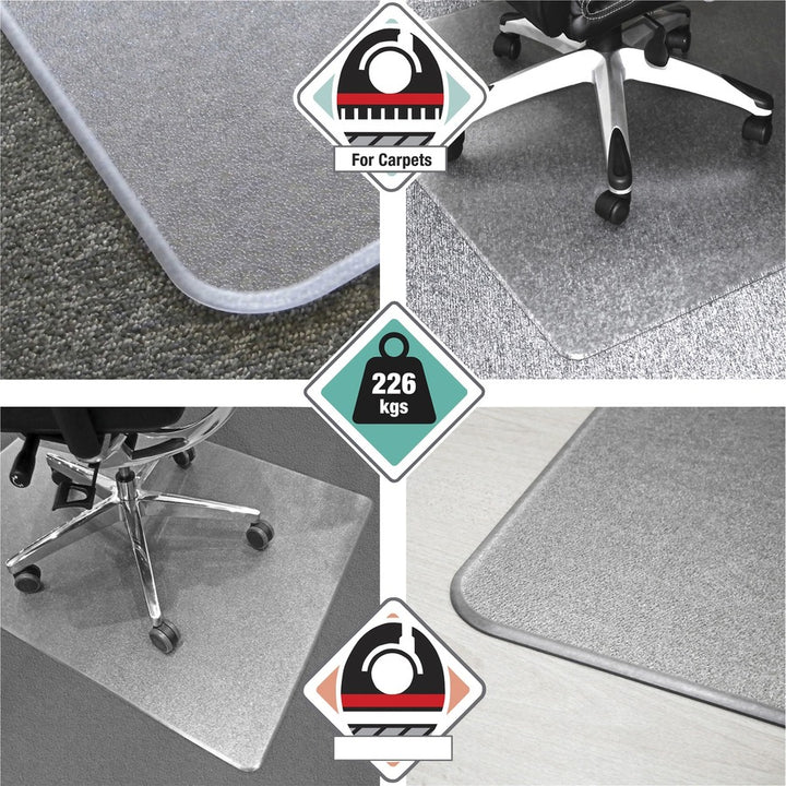 Image of Floortex® Chair Mat, Heavy Duty, Rect, 46"x60", Clear