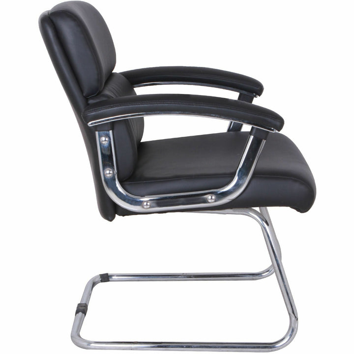 Image of Lorell Guest Chair, 35-3/8"x26-1/8"x35", Leather/Black