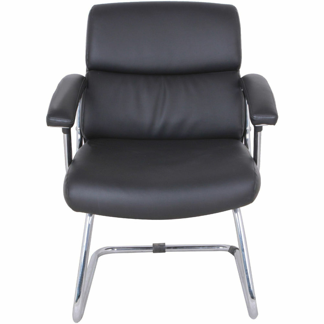 Image of Lorell Guest Chair, 35-3/8"x26-1/8"x35", Leather/Black