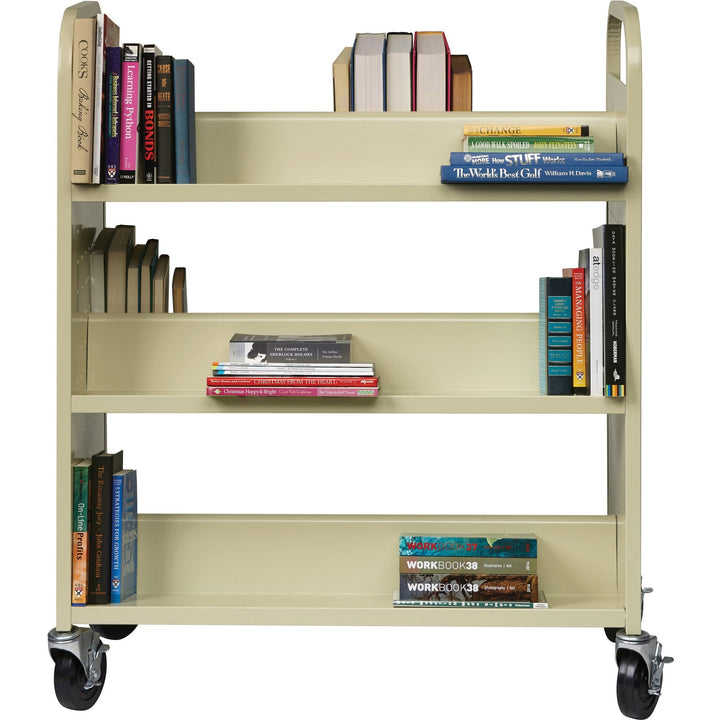 Image of Lorell Book Cart,Double-sided,6-shelf,38"x18"x46-1/4",Putty