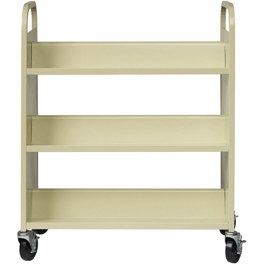 Image of Lorell Book Cart,Double-sided,6-shelf,38"x18"x46-1/4",Putty