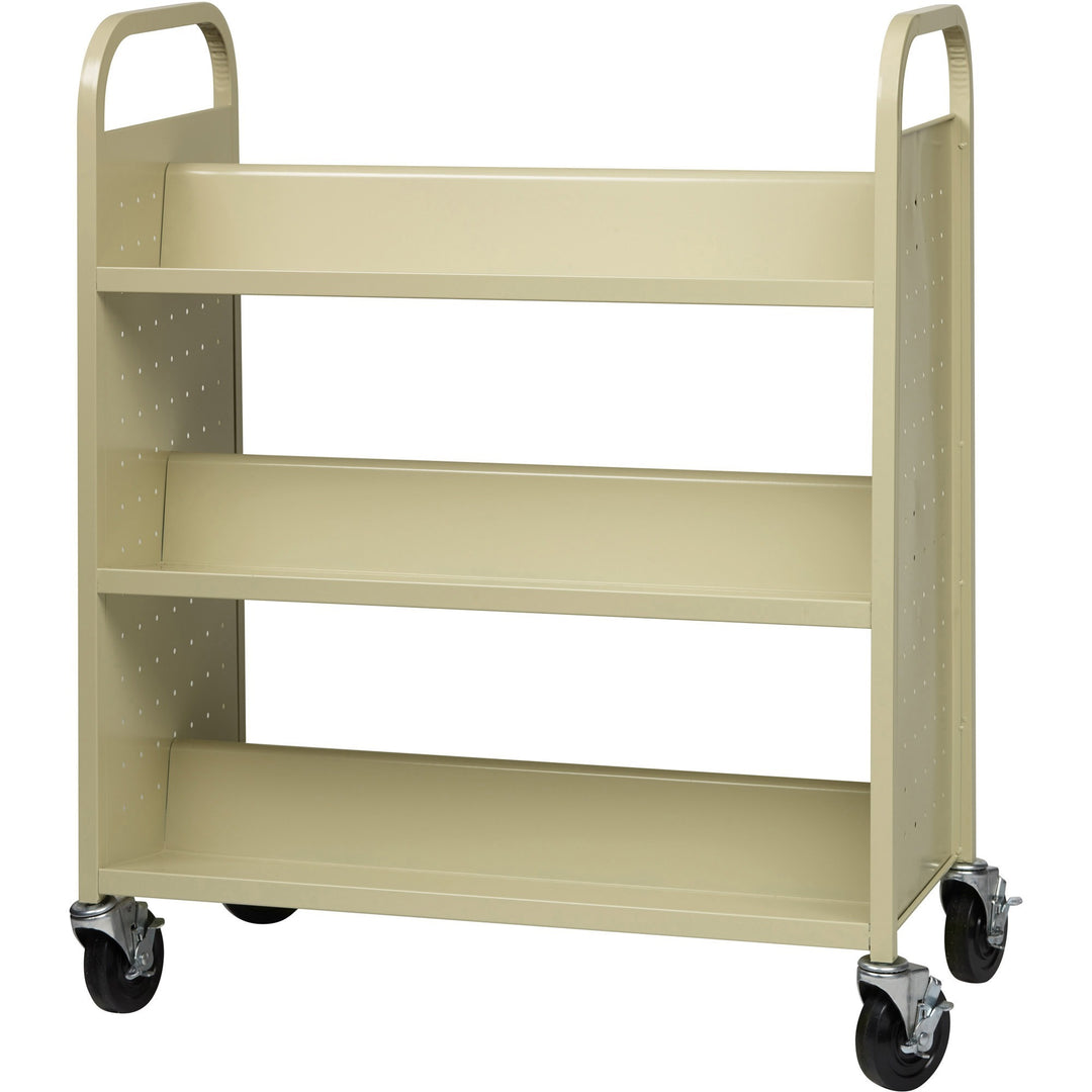 Image of Lorell Book Cart,Double-sided,6-shelf,38"x18"x46-1/4",Putty