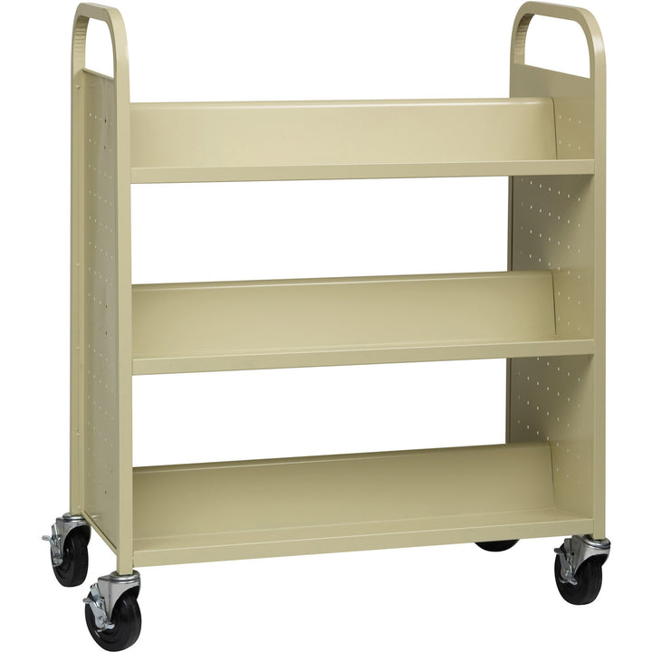 Image of Lorell Book Cart,Double-sided,6-shelf,38"x18"x46-1/4",Putty