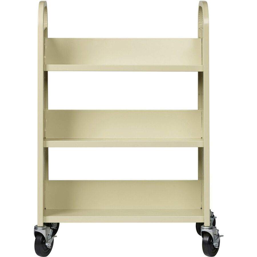 Image of Lorell Book Cart, Single-sided, 3-shelf,30-3/4"x13"x46-1/4", Putty