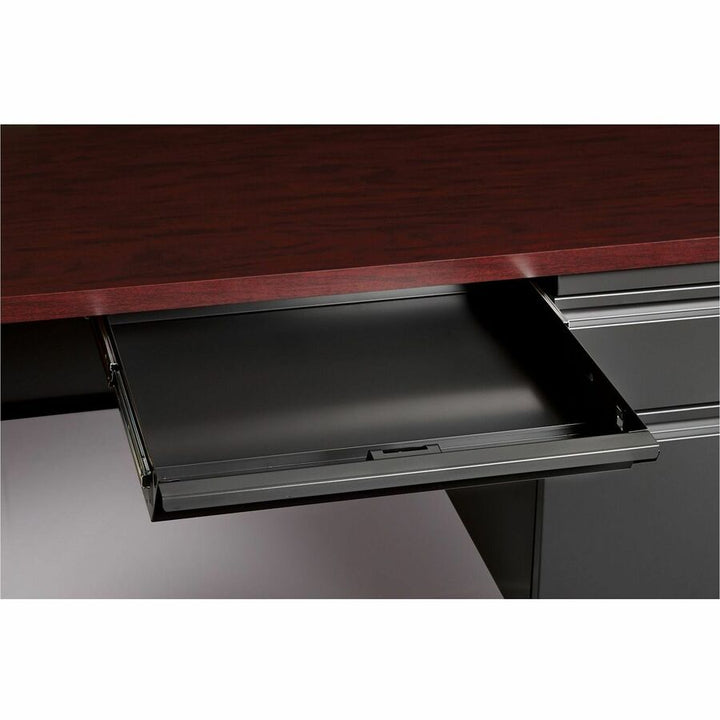 Image of Lorell Desk, Right-Pedestal, Steel, 66"x30"x29-1/2", Mahogany/CCL