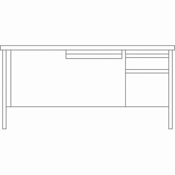 Image of Lorell Desk, Right-Pedestal, Steel, 66"x30"x29-1/2", Mahogany/CCL