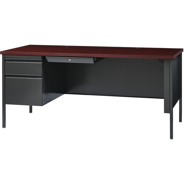 Image of Lorell Desk, Left-Pedestal, Steel, 66"X30"29-1/2", Mahogany/CCL