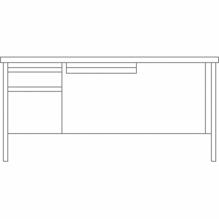 Image of Lorell Desk, Left-Pedestal, Steel, 66"X30"29-1/2", Mahogany/CCL