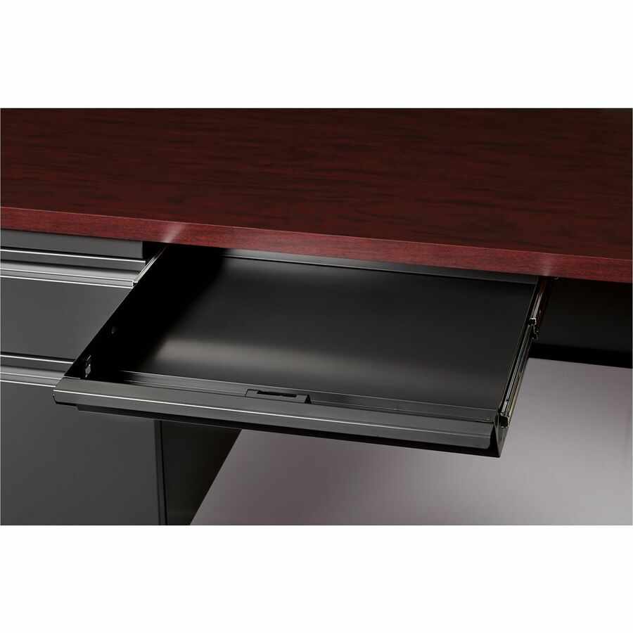 Image of Lorell Desk, Left-Pedestal, Steel, 66"X30"29-1/2", Mahogany/CCL