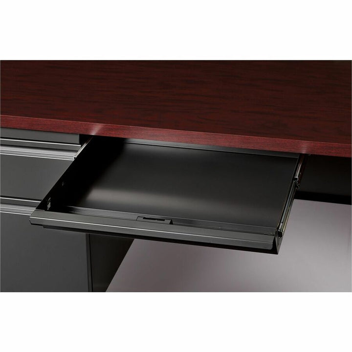 Image of Lorell Desk, Left-Pedestal, Steel, 66"X30"29-1/2", Mahogany/CCL