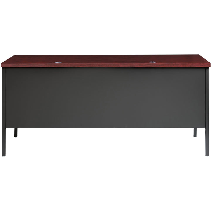 Image of Lorell Desk, Left-Pedestal, Steel, 66"X30"29-1/2", Mahogany/CCL