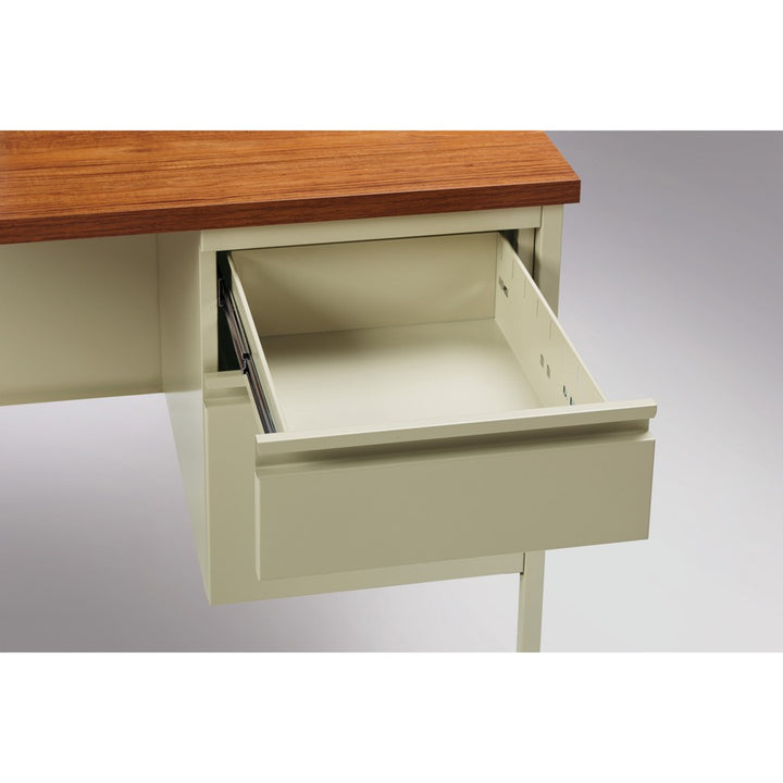Image of Lorell Return, Right-Pedestal, Steel, 42"x24"x29-1/2", Oak/Putty