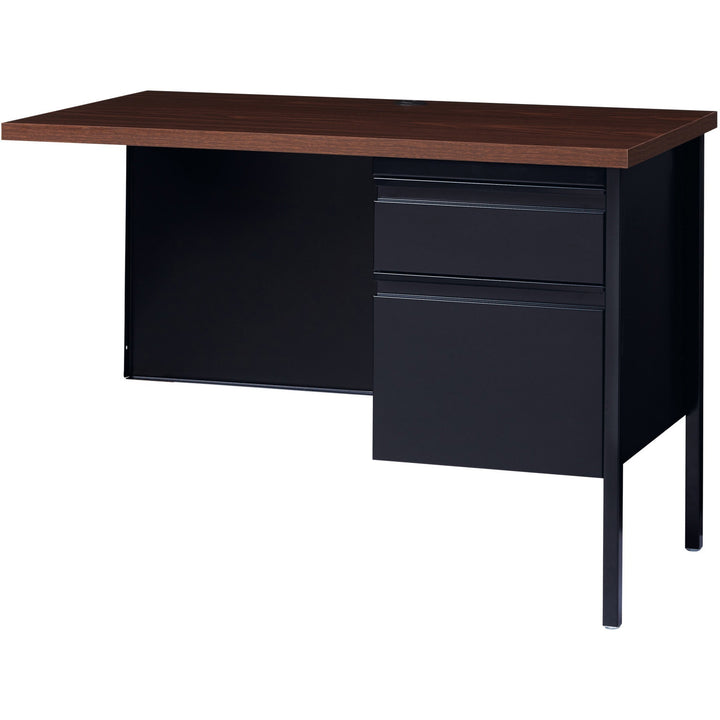Image of Lorell Return, Right-Pedestal, Steel, 42"x24"x29-1/2", Walnut/Black