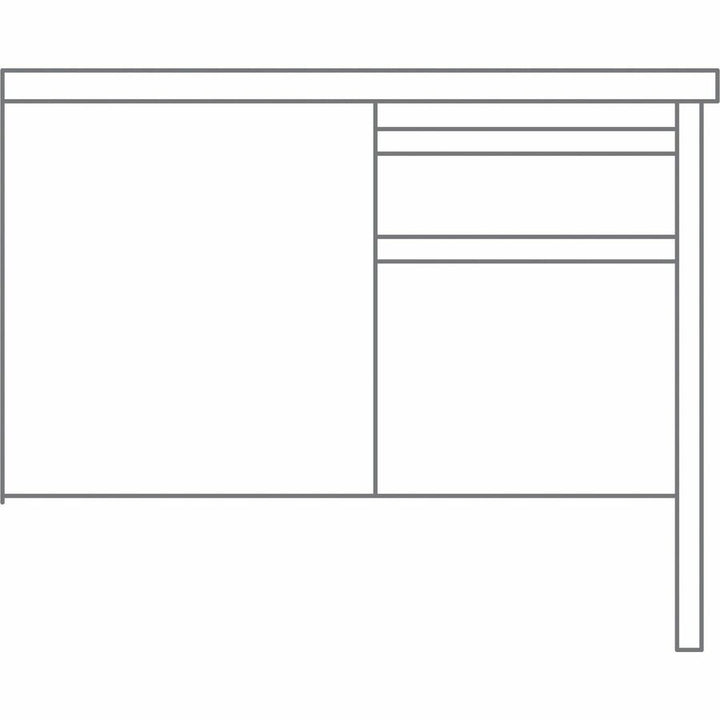 Image of Lorell Return, Right-Pedestal, Steel, 42"x24"x29-1/2", Walnut/Black
