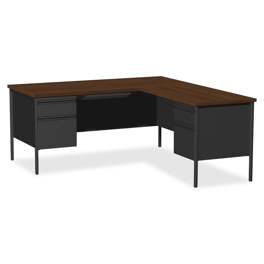Image of Lorell Return, Right-Pedestal, Steel, 42"x24"x29-1/2", Walnut/Black