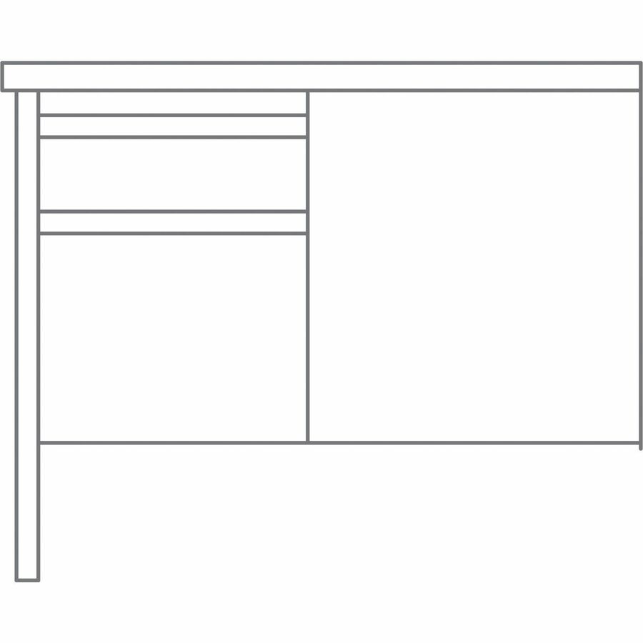 Image of Lorell Return, Left-Pedestal, Steel, 42"x24"x29-1/2", Oak/Putty