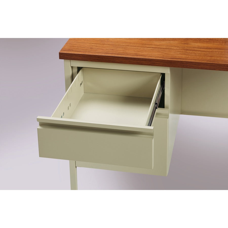 Image of Lorell Return, Left-Pedestal, Steel, 42"x24"x29-1/2", Oak/Putty