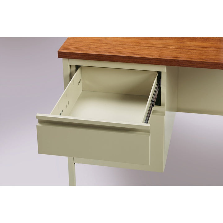 Image of Lorell Return, Left-Pedestal, Steel, 42"x24"x29-1/2", Oak/Putty