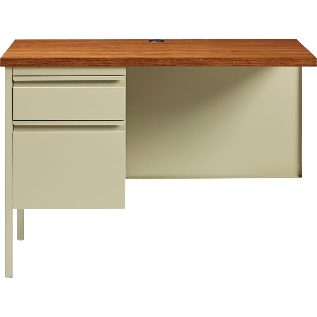 Image of Lorell Return, Left-Pedestal, Steel, 42"x24"x29-1/2", Oak/Putty