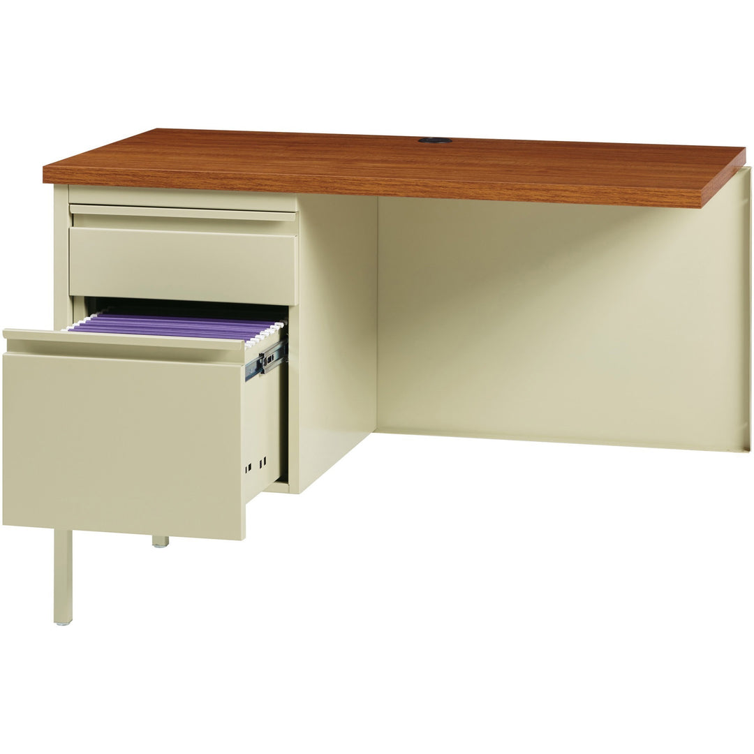 Image of Lorell Return, Left-Pedestal, Steel, 42"x24"x29-1/2", Oak/Putty