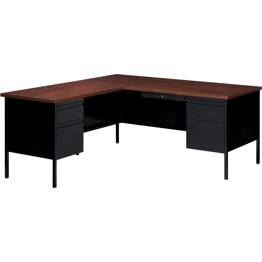 Image of Lorell Return, Left-Pedestal, Steel, 42"x24"x29-1/2", Walnut/Black