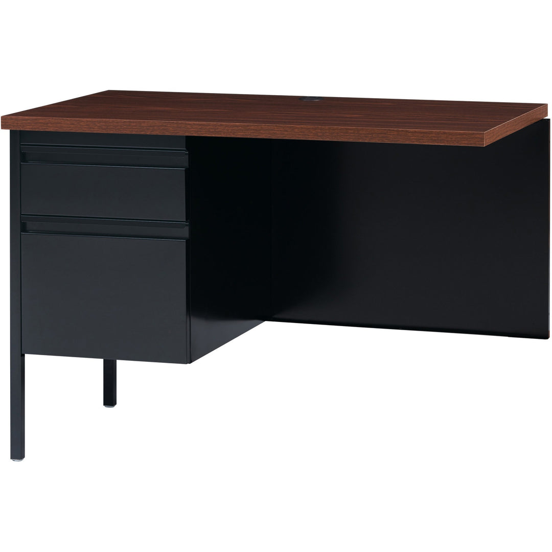 Image of Lorell Return, Left-Pedestal, Steel, 42"x24"x29-1/2", Walnut/Black