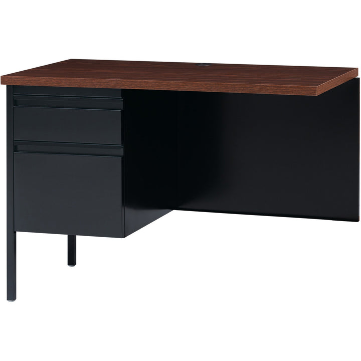 Image of Lorell Return, Left-Pedestal, Steel, 42"x24"x29-1/2", Walnut/Black