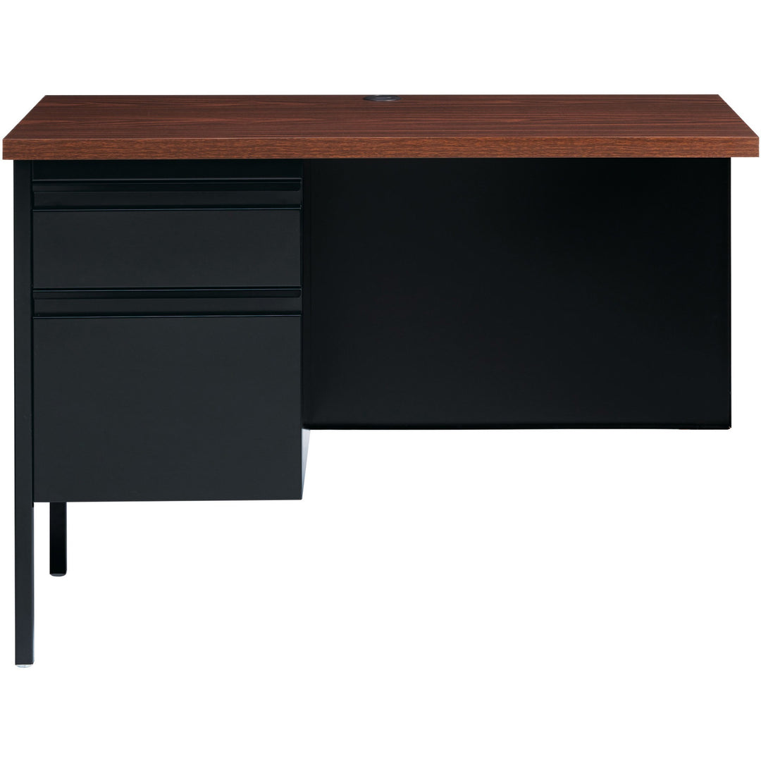 Image of Lorell Return, Left-Pedestal, Steel, 42"x24"x29-1/2", Walnut/Black