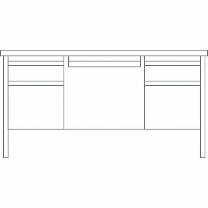 Image of Lorell Desk, Double-Pedestal, Steel, 60"x30"x29-1/2", Oak/Putty